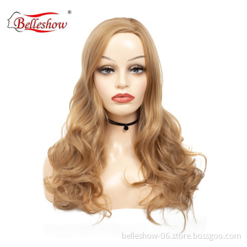 Hot sell wholesale women hair pick dye partial long roll lady head wig synthetic wig for young girl wigs